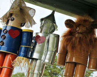 Handmade Wizard of Oz Scarecrow Tin Man, lion, Witch, Dorothy or original tin man