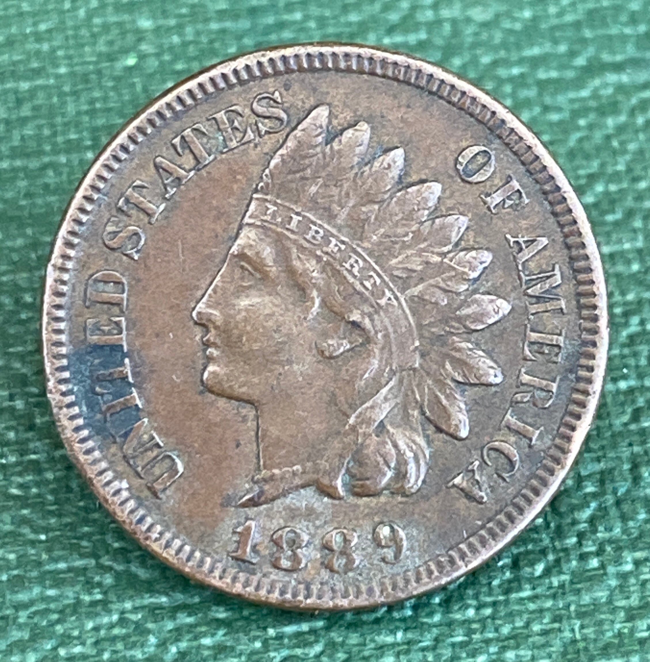 United States Of America Piece De Monnaie 1889 American One Cent. 1889 Indian Head One Cent. Antique - Etsy Canada
