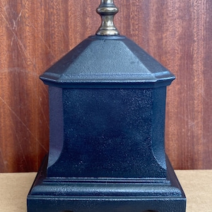 Antique Cast Iron Tobacco Jar With Lead Tablet. Antique Ornate Cast Iron Tobacco Jar. Antique Tobacciana.