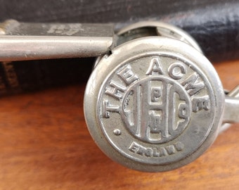 Vintage "The Acme" England Whistle. The Acme Button Style Whistle By J Hudson & Co. Vintage The Acme Made In England Whistle