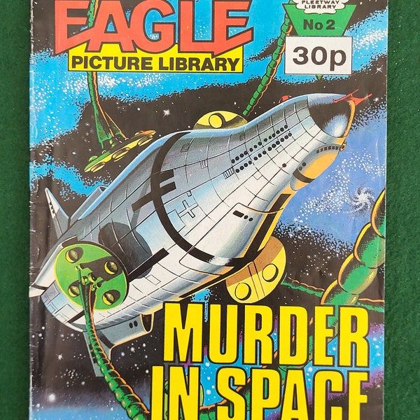 Vintage Eagle Picture Library Murder In Space - A Fleetway Library No 2. Murder In Space - Vintage British Comic.