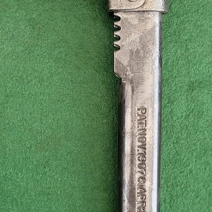 Scarce Antique 10 Inch Craft Adjustable Wrench. Antique Craft Rolling Jaw Adjustable Pipe Wrench - Made In USA. Craft Roller Jaw Wrench.