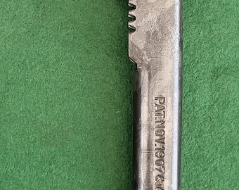 Scarce Antique 10 Inch Craft Adjustable Wrench. Antique Craft Rolling Jaw Adjustable Pipe Wrench - Made In USA. Craft Roller Jaw Wrench.