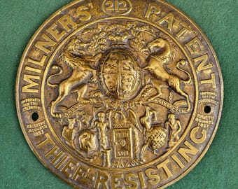 Antique Mid 1875s Solid Brass United Firemans Insurance Co