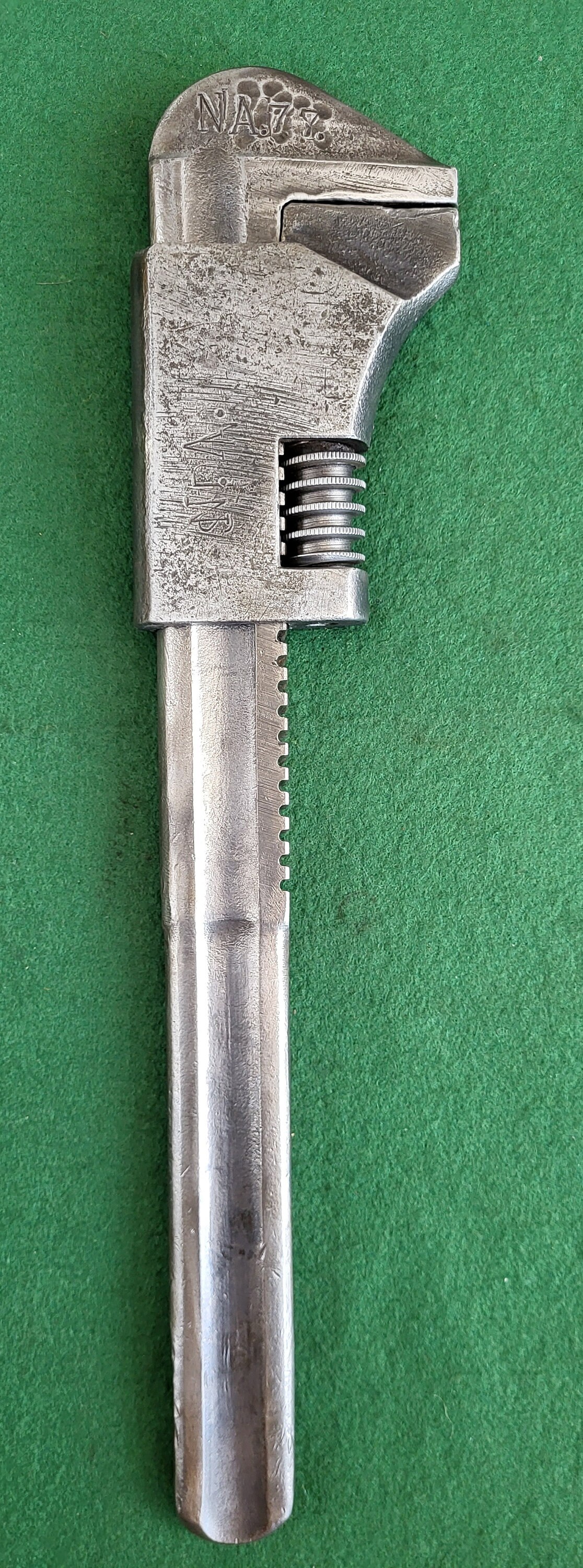 OLD TOOL OUTIL ANCIEN DE METIER, clé à molette Alarm (n° 337) Rare