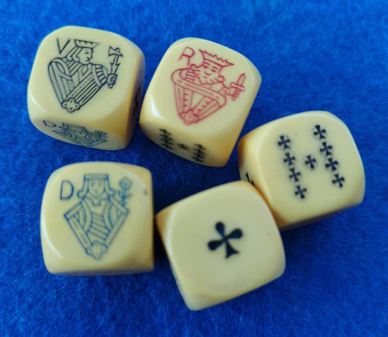 Vintage French Poker Dice. Vintage Poker Dice In Original Etsy