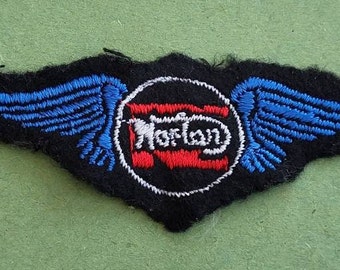 Vintage Norton Cloth Badge And 1982 Custom Bike Show Ticket. 1960's/70's Old Norton Motorbike Cloth Patch. Norton Motorcycle Old Cloth Badge