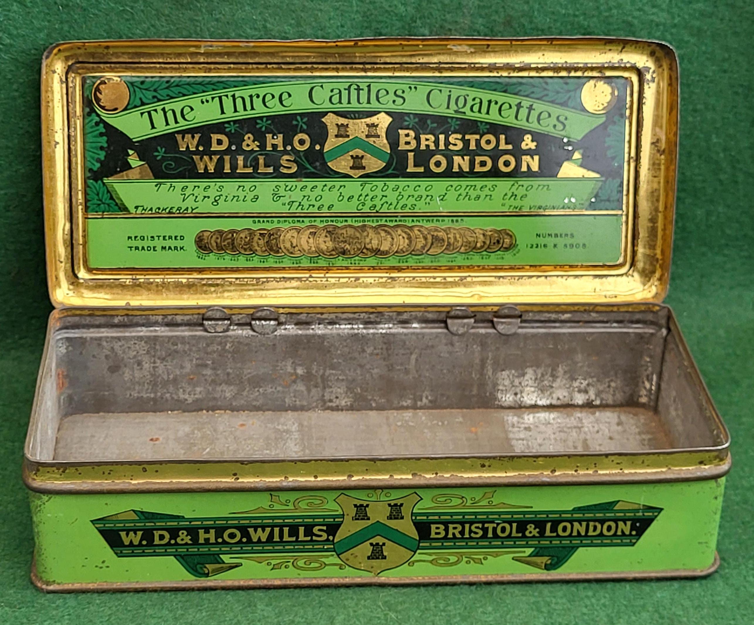 Antique Three Castles Cigarette Tin - Antique W.D. & H.O Wills (bristol and  London) the 