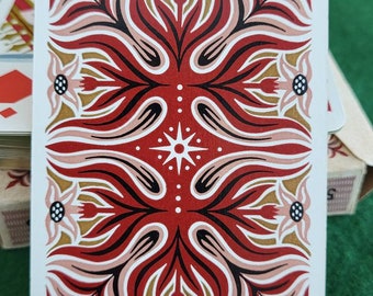 HERMES Playing Cards 2 Decks Authentic Red and Green Mini Size