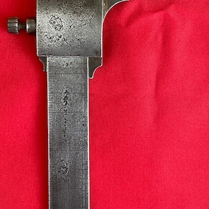 Unusual Antique Vernier Caliper. Rustic Antique Heavy Duty Vernier Caliper. Antique Imperial Vernier Caliper.
