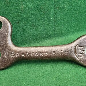 Antique T. Bradford & Co 3 Way Spanner - Thomas Bradford And Co, Crescent Iron Works. Antique Agricultural Spanner By T. Bradford And Co.
