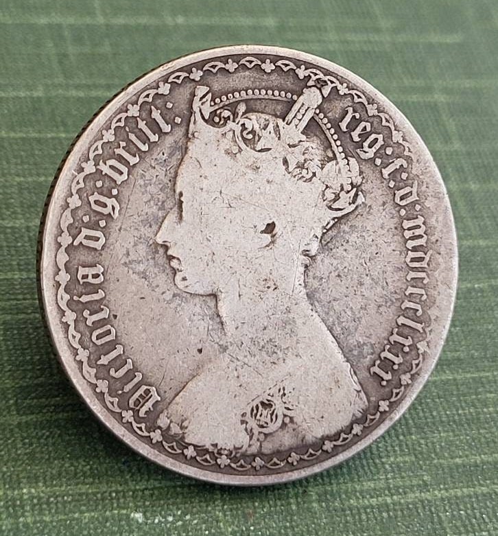 1914 Great Britain 1 Florin Silver Coin King George V. (WWI