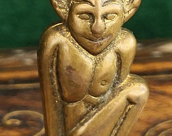 Vinatge Lucky Exmoor Pixie Charm. Vintage messing Lucky Exmoor Pixie, Pisky, Pixy, Pixi, Pizkie, Piskie of Pigsiei Charm.