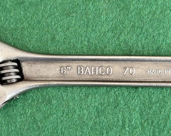 Mooie schone vintage Bahco 6 inch verstelbare sleutel. Vintage 6 inch Bahco 70 verstelbare sleutel - gemaakt in Zweden.