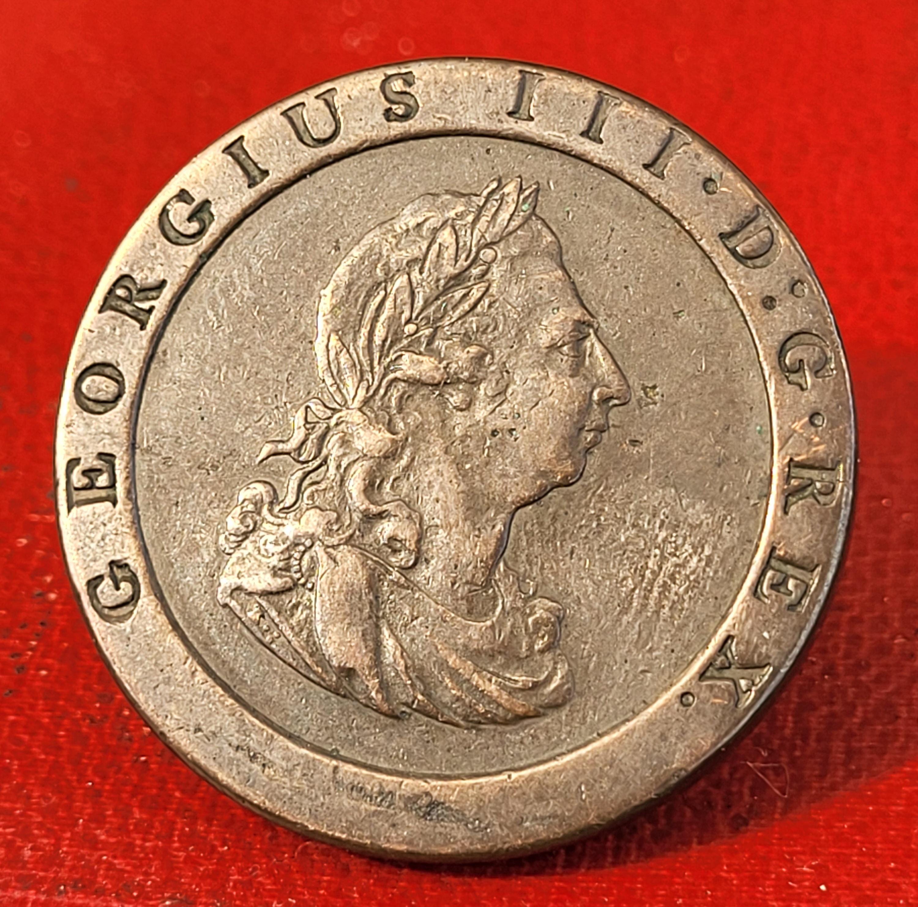 外国 イギリス車輪銭2P銅貨 1797年 イギリス銅貨 車輪銭 1797年 【公式