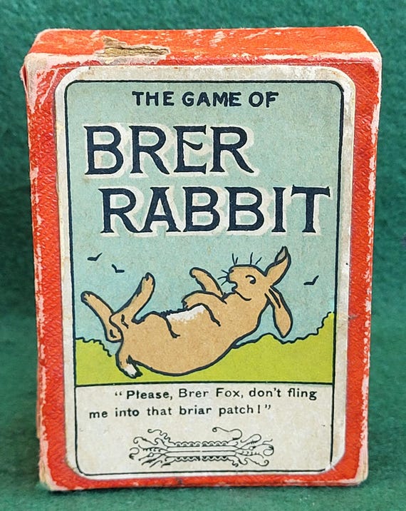 Scarce Antique Card Game - the Brer Rabbit Card Game, Complete