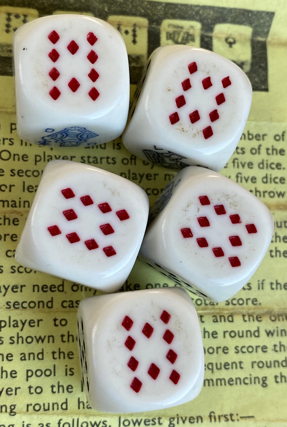 Vintage Poker DiceMade In London By K & C Ltd London. Five Etsy