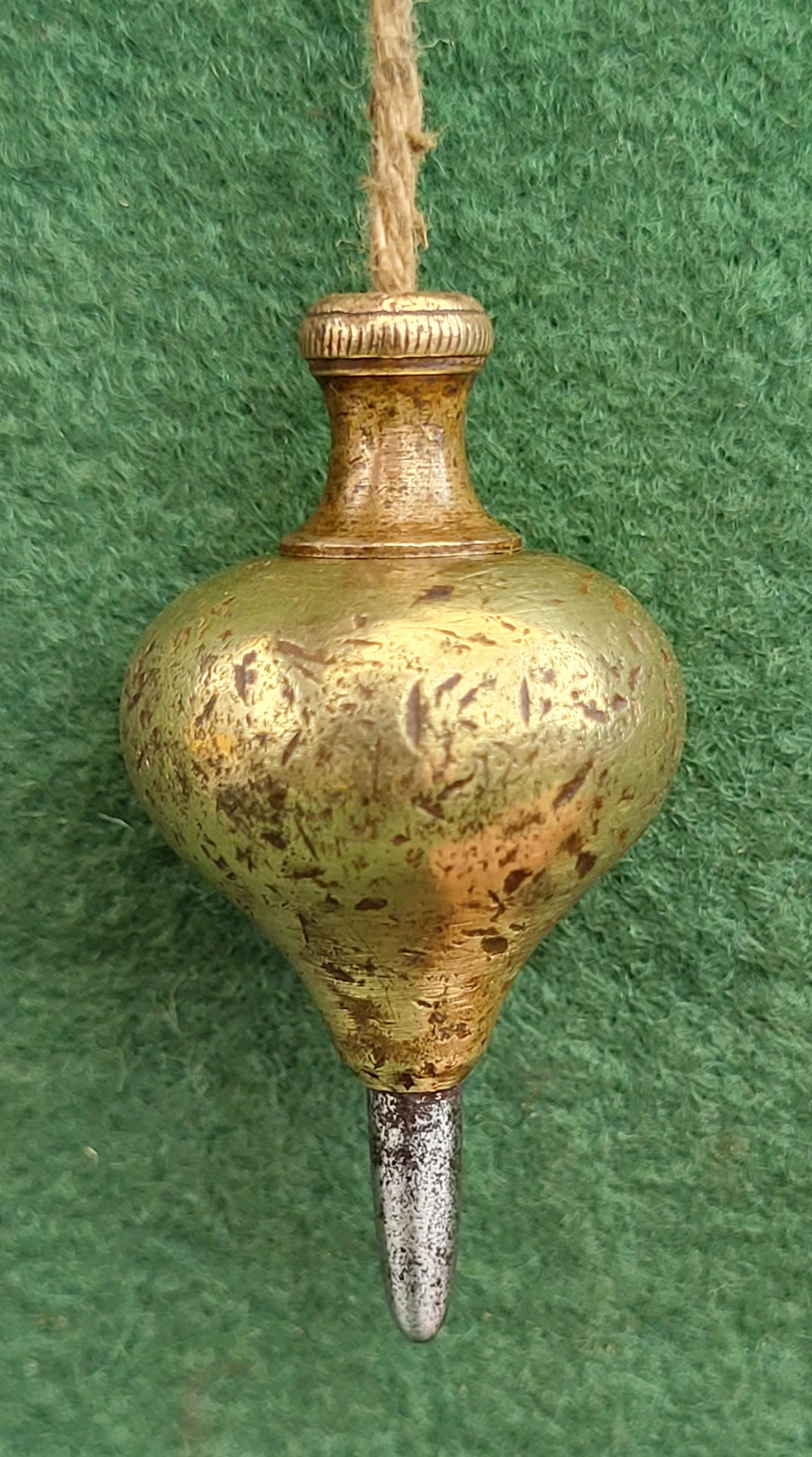 Antique 2.4 Ounce Brass Plumb Bob. Antique Traditional Small Onion