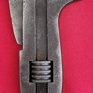 Rare Antique Adjustable Wrench. Antique German Adjustable Wrench D.R.P. 105813 By Becher & Co, Eckesey, Germany. Unusual Antique Wrench.