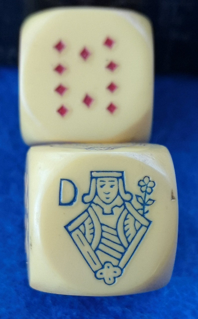 Vintage French Poker Dice. Vintage Poker Dice In Original Etsy