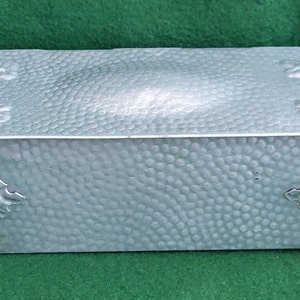 Vintage Arts And Crafts Style Aluminium Box. Vintage NCJ (N C Joseph) Pressed Aluminium Box. Vintage Arts And Crafts Style Trinket Box.