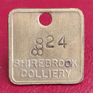 Vintage Brass Pit Check. Old Mining Pit Check For Shirebrook Colliery. Old Shirebrook Colliery Pit Check Number 824 . Old Brass Pit Mottie