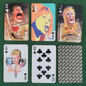 Cartas de baralho vintage não padronizadas - Cartas de baralho rock 'n' pop encomendadas pela Sony Tape, Courts And Aces mostram superestrelas pop ilustradas.