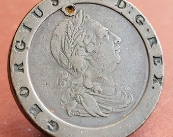 ジョージ 3 世カートホイール 2 ペンス 1797 年。大型アンティーク