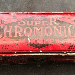 Vintage Harmonica - &quot;The Super Chromonica&quot; Chromatic Harmonica G By M. Hohner - Made In England. 1930&#39;s The Super Chromonica.