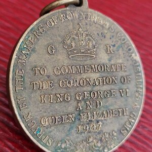 Vintage 1937 King George Coronation Medal Struck by Rowntree's. H.M ...