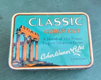 bishops move tobacco tin Antique Bishop's Move Tobacco Tin by Cohen Weenan & Co