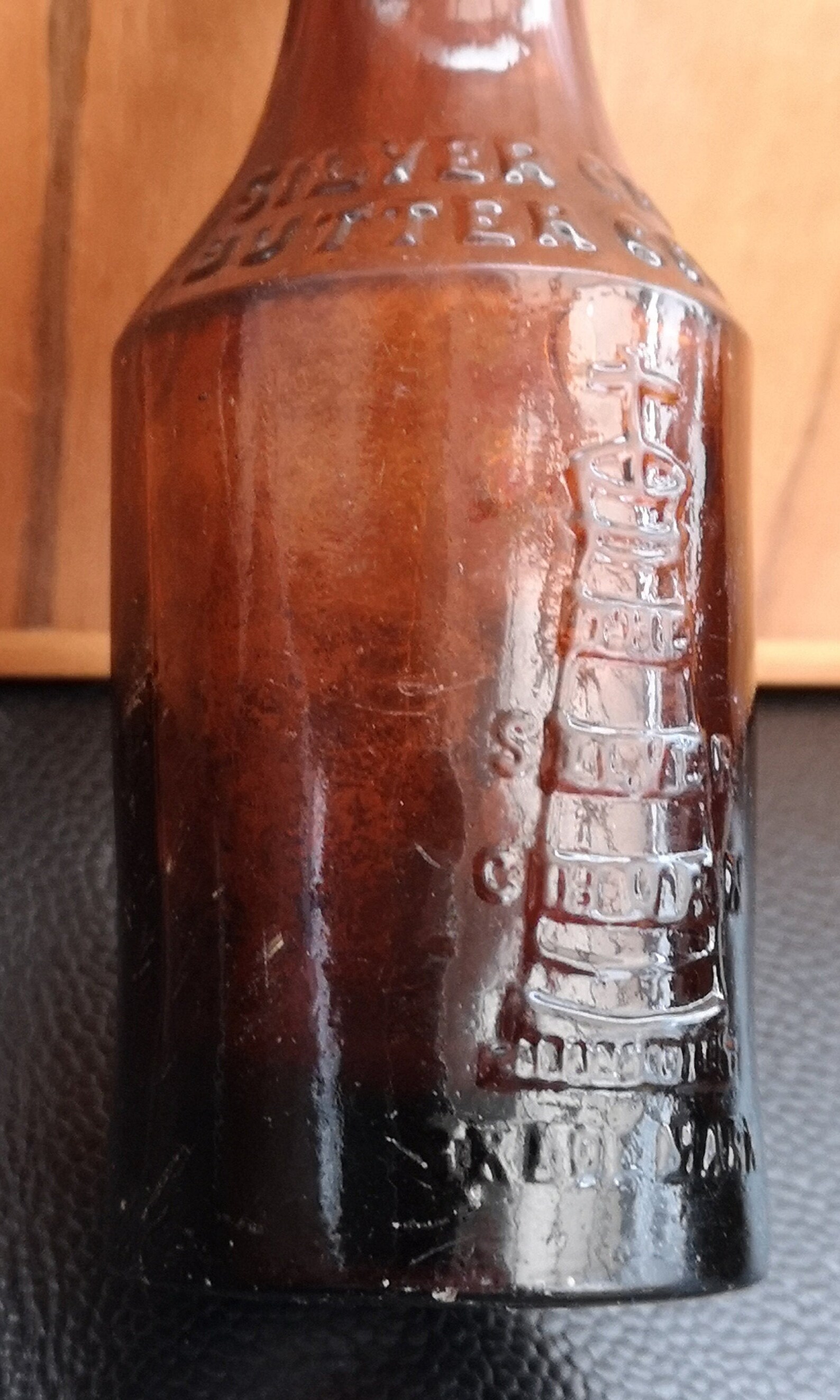 Antique Brown Glass Bottle Silver Churn Butter Colour. Etsy