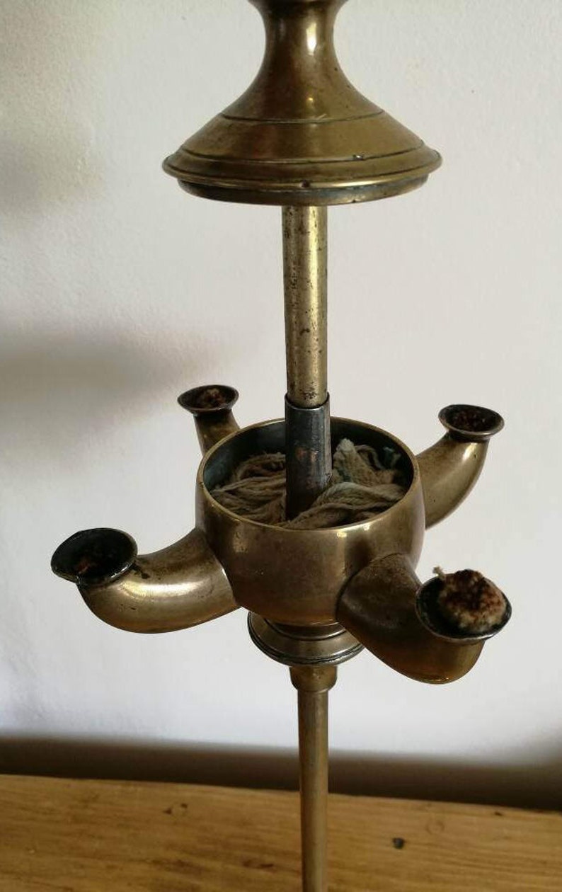 Victorian Brass Whale Oil Lamp With Four Burners. Antique Etsy