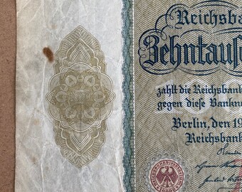 ドイツ　1000マルク 1922年 楽天市場】インフレドイツマルク 1922年 加刷100万マルク 極美品