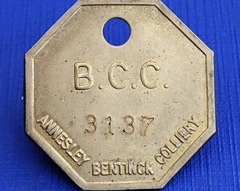 Vintage Brass Pit Checks. Old Mining Pit Checks For Annesley Bentinck Colliery. Old Nottinghamshire Colliery Pit Check. Old Brass Pit Mottie