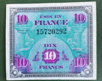 1944年連合軍フランス軍2フラン紙幣 - 第二次世界大戦期のフランス銀行