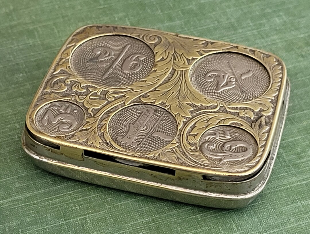 Antique Coin Holder Antique J W Over B Silver Plated, Spring Loaded Coin Holder JWB JW Benson