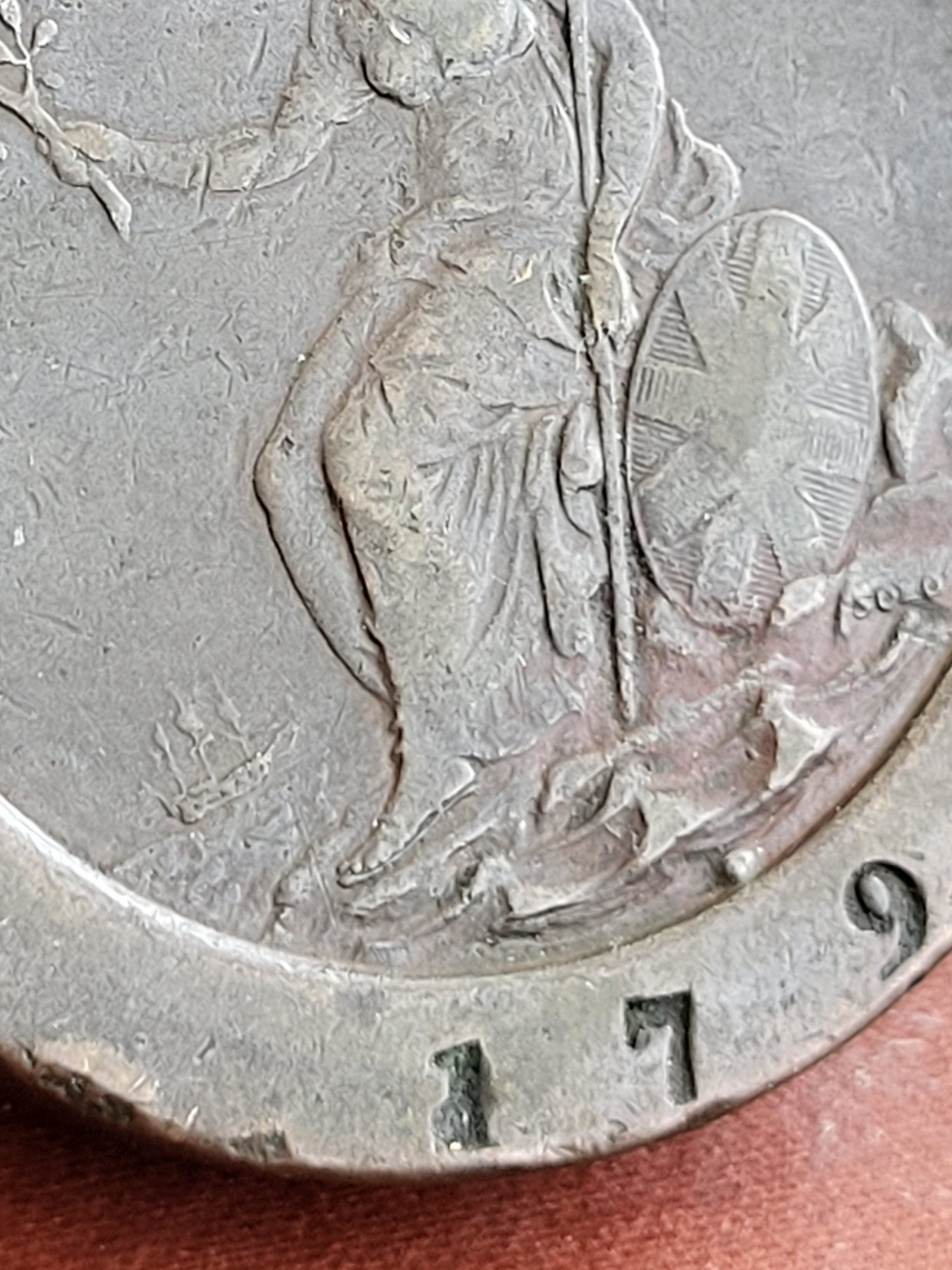 ジョージ 3 世カートホイール 2 ペンス 1797 年。大型アンティーク