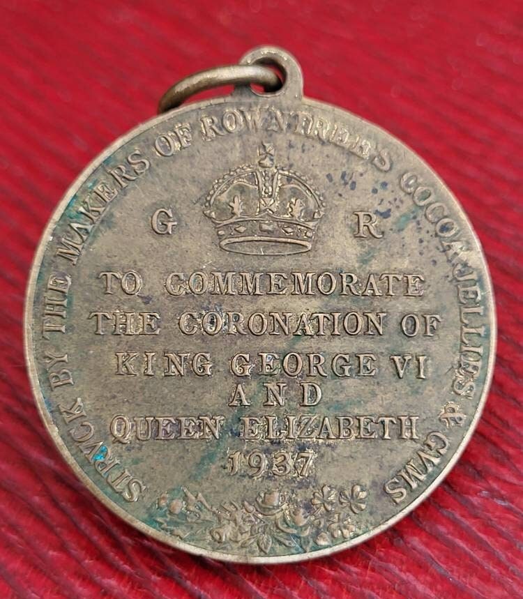 Vintage 1937 King George Coronation Medal Struck by Rowntree's. H.M ...