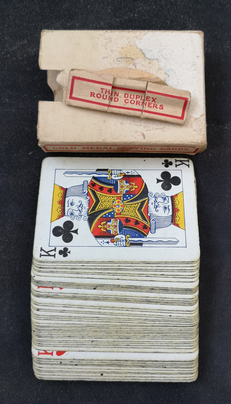 Rare Vintage 1920's Gold Medal Playing Cards old Etsy UK
