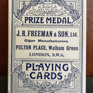 Chas Goodall & Son Ltd Vintage Prize Medal Playing Cards For J R Freeman And Son Manikin Cigars. Carte da gioco Vintage Chas Goodall/Manikin
