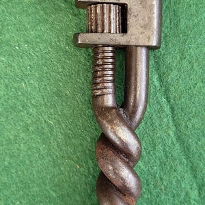 Rare Antique Bicycle Multi Tool Wrench. Antique W. Bown, Birmingham Twisted Handle, Combi Tool Adjustable Wrench.