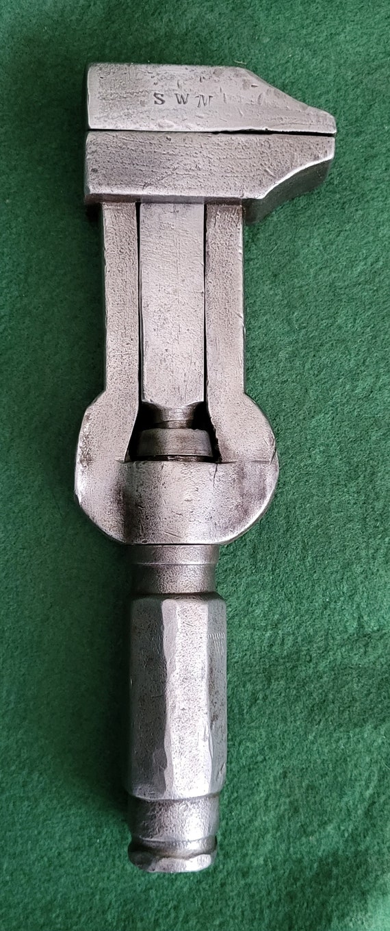 Antique Double Bar Adjustable Spanner. Large Heavy Antique Double