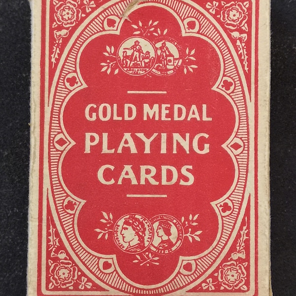 Seltene Vintage 1920er GoldMedaille Spielkarten - "Old Mull". Chas Goodall & Son Ltd Werbekarten für "Old Mull" Scotch Whisky.