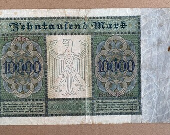 1922 年帝国紙幣ツェンタウゼント マルク。 1922年ドイツ10000