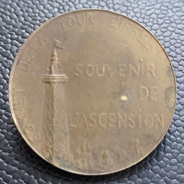 Antique Souvenir De L’ascension Sommet De La Tour Eiffel. Antique Paris France Eiffel Tower Medal. Antique Eiffel Tower Ascension Medal.