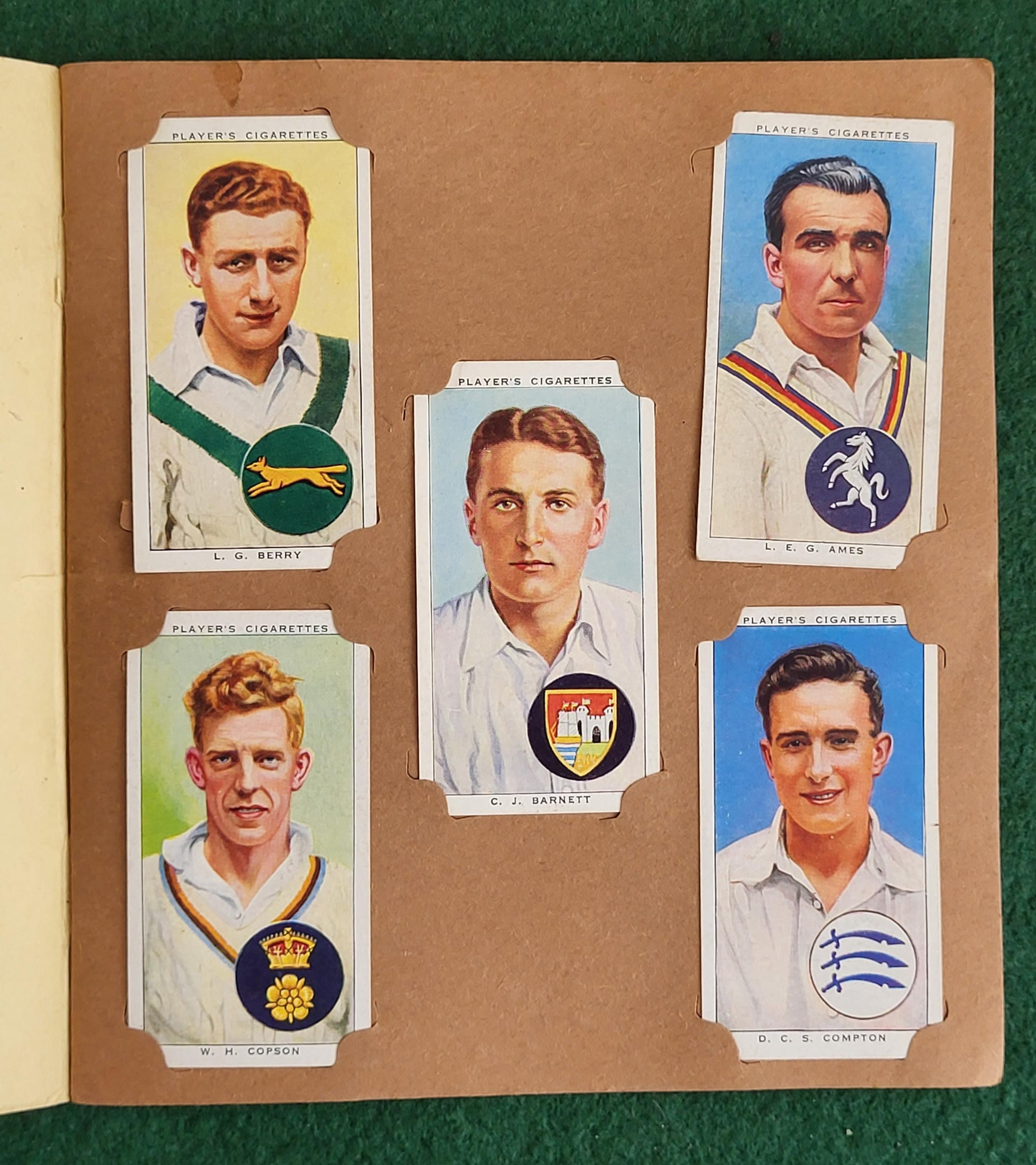 1938 年選手用シガレット クリケット カード。50 枚の選手用シガレット