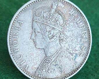 英領インドヴィクトリア女王1/4ルピー銀貨 イギリス領 インド British India 東インド会社 ヴィクトリア女王 1/4