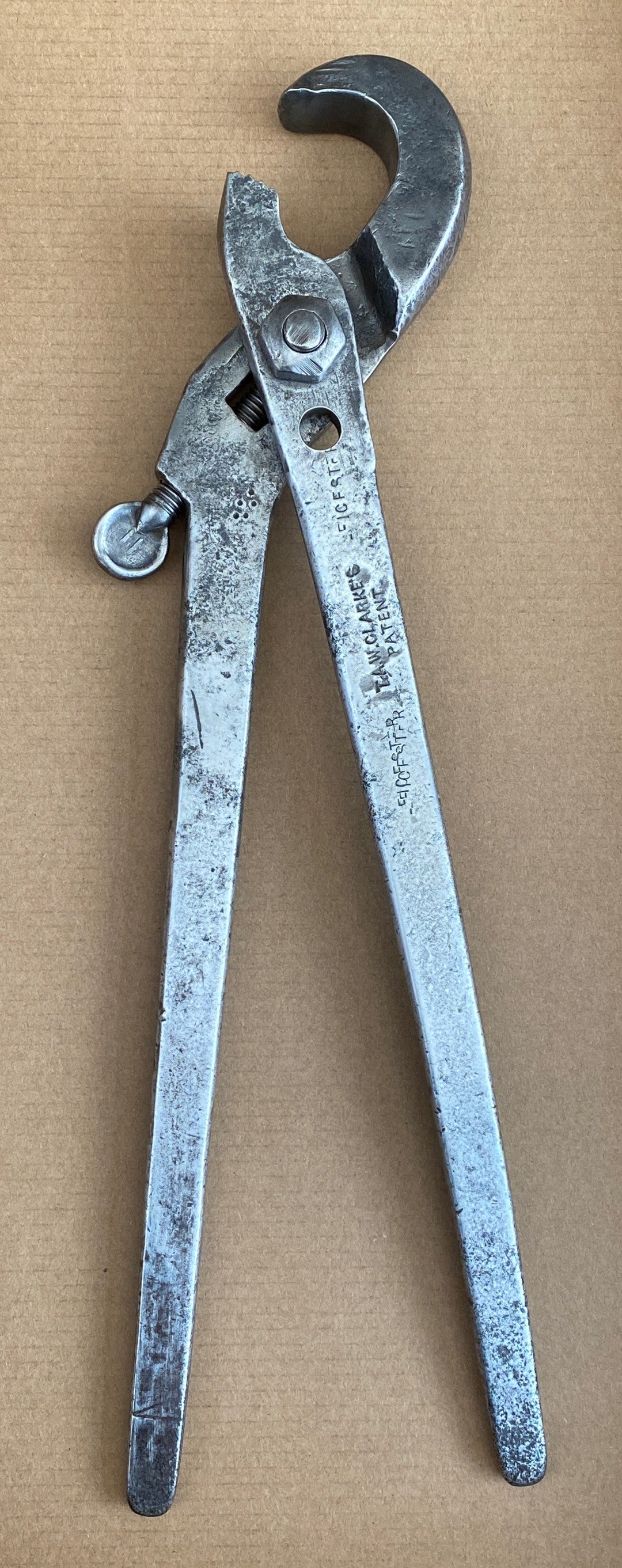 Rare Antique Pipe Tongs by T.A.W. Clarke. Rare Antique Pipe Tongs