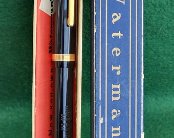 Vintage Waterman's Fountain Pen. Vintage Waterman's 513 'NM' Black Fountain Pen In Original Box With Instructions - 14 Ct. W3 Nib.